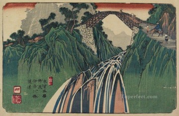 no 41 vista lejana del puente kanagawa cerca de la estación nojiri Keisai Eisen Ukiyoye Pinturas al óleo